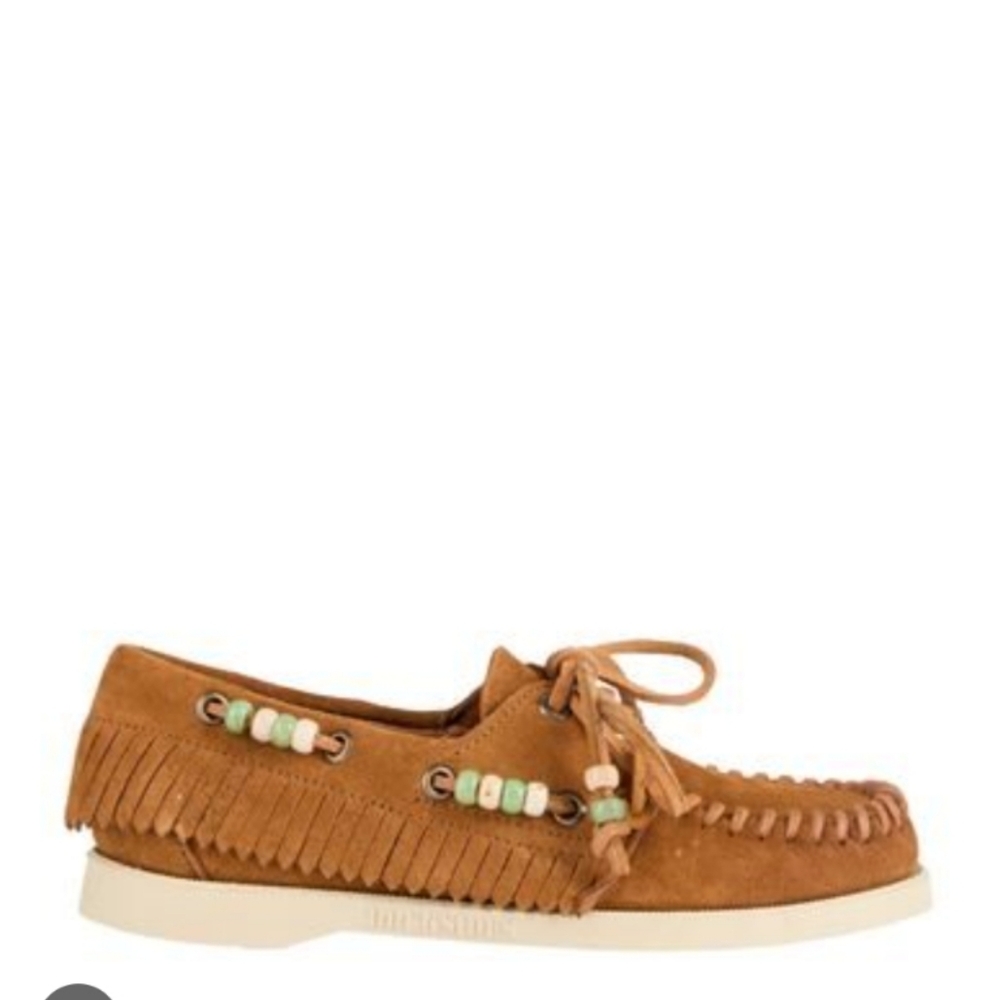 Alanui X Sebago Docksides Suede Moccasin Fringe Leather